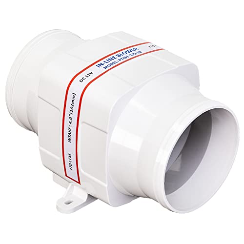 DC HOUSE White 270 CFM Marine Bilge Air Boat Blower 12V Electric Fan