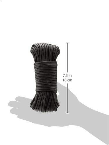 High Strength 550 Paracord - 5/32 Inch x 100 Feet, Black