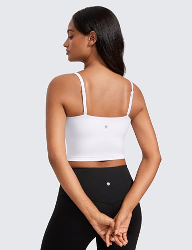 CRZ YOGA Butterluxe Cami Crop Tank Top Small White Women's Activewear