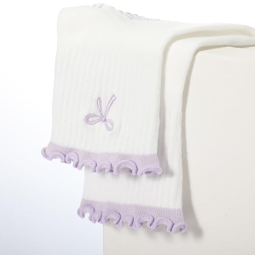 Nonslip Yoga Grip Socks for Women - Purple Bow