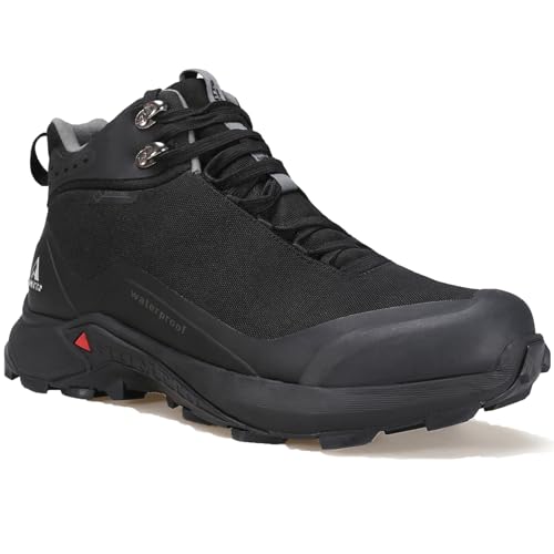 HUMTTO Men's Waterproof All-Terrain Hiking Boots - 9.5 Black