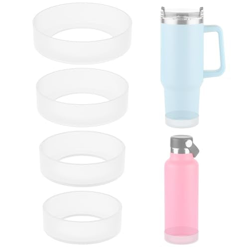 Silicone Water Bottle Bottom Sleeve - Anti-Slip Protective Boot, White