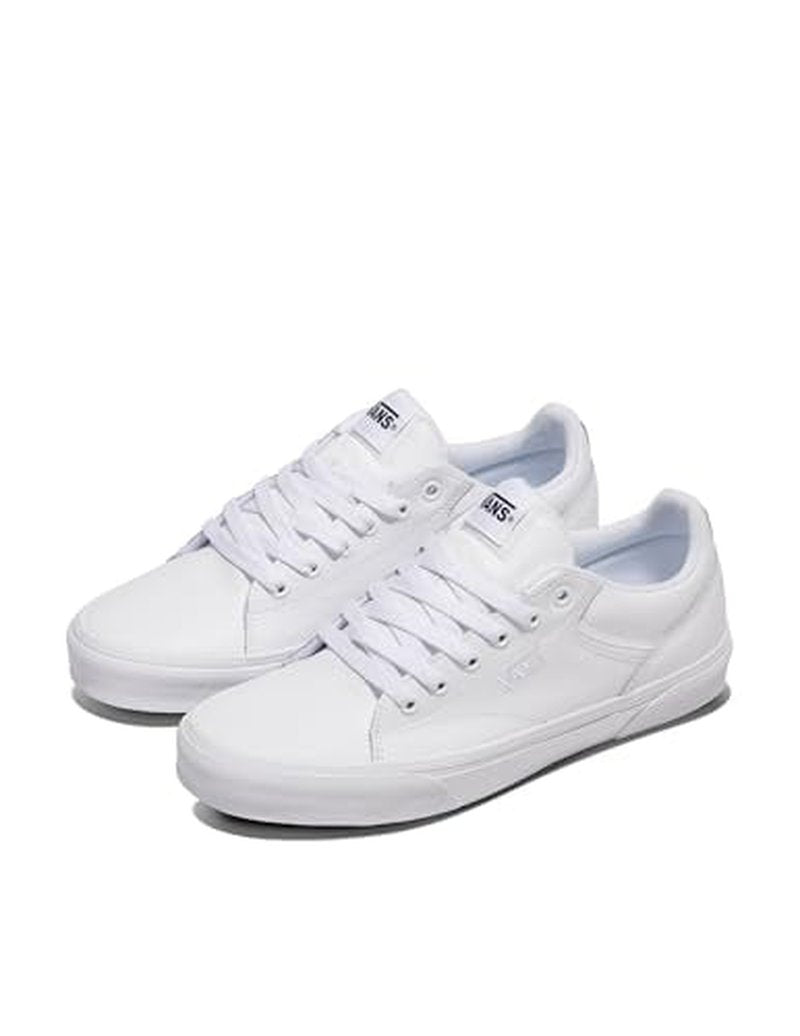 Vans Men's Seldan Shoe | Retro Tennis Inspired Sneakers for Fashion, Work & Everyday Wear, Tumble White/White, 16
