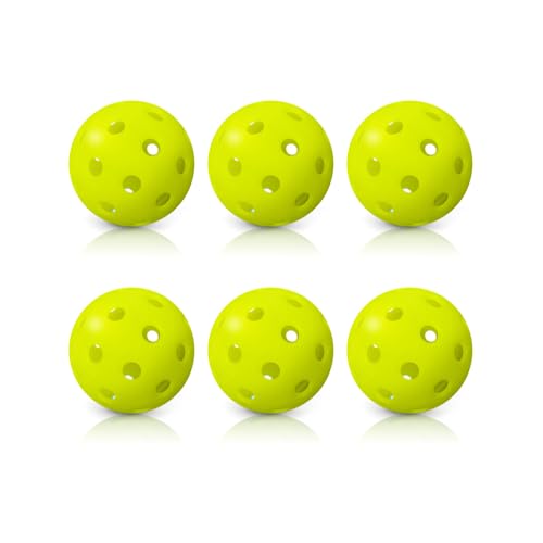Tournament-Grade Pickle Balls - 6-Pack Optic Yellow - USAPA Approved
