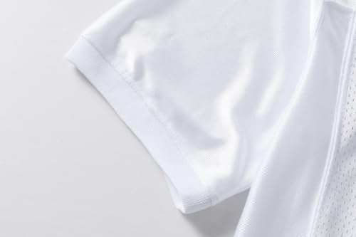 YWIES Women's White Mesh Football Jersey - Practice Sports Uniform, Medium