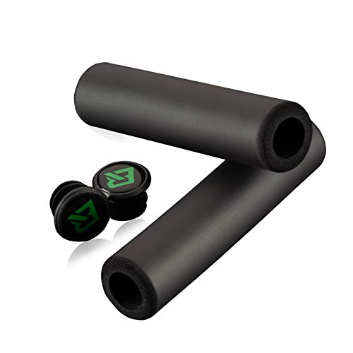 Foam Bike Handle Grips - Comfortable Shock Absorption - Black