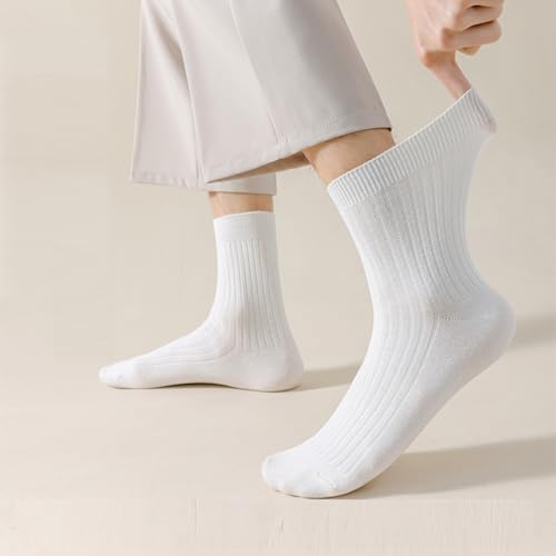 Looknniy 20 Pairs Men's Crew Athletic Socks - Moisture Wicking, Cushioned, Sport & Running, Color F