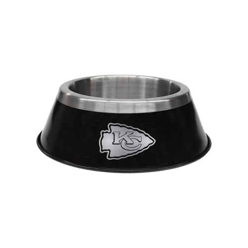 Kansas City Chiefs Large Stainless Steel Pet Bowl with Anti-Skid Pad