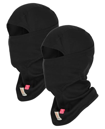 BOCOMAL FR Balaclava Face Mask 7oz Midweight Arc Rated NFPA2112 CAT2 2-Pack, One Size, Black