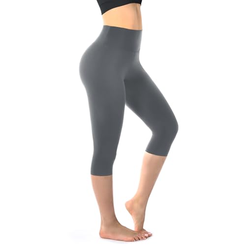 Capri Leggings for Women - Small-Medium, Grey