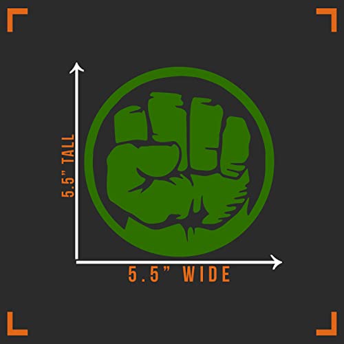 Green Fist Hand Decal Vinyl Sticker - 5.5" x 5.5"