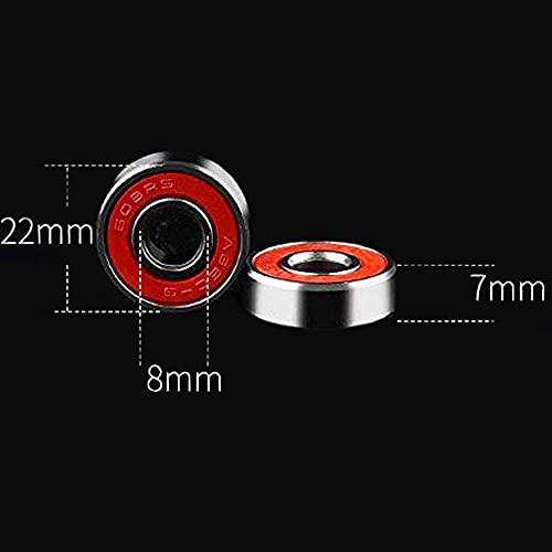 High Speed Skateboard Longboard Bearings - 8 Pack, ABEC-9