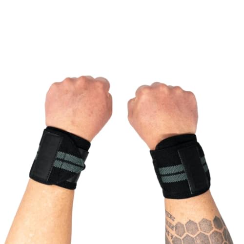 2POOD Wrist Wraps for Weightlifting – Charcoal, 18in, Adjustable Support