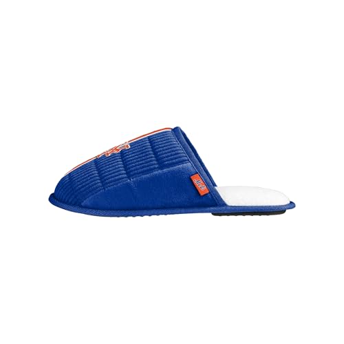 MLB Men's Embroidered Team Color Sherpa Slides - New York Mets | Size 9-10