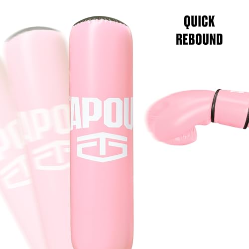 Pink Kids Boxing Kit with 8oz Gloves, Inflatable Punching Bag & Mesh Carry Bag