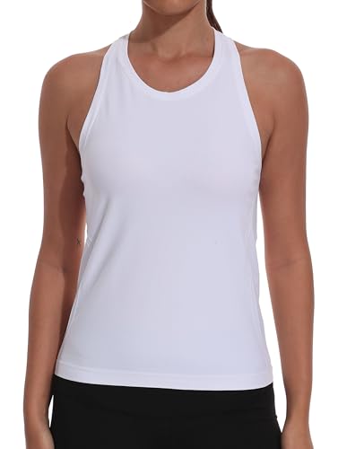 Seamless Women’s Racerback Athletic Tank Top - Medium White