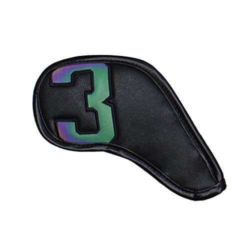 Golf Club Head Cover for Irons - Waterproof Leather - Black 3