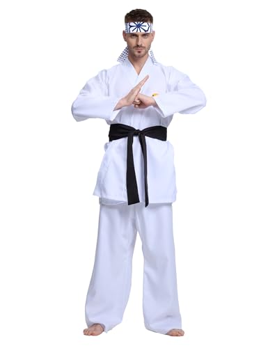 Mahoon Adult Karate Costume Set with Belt & Headband - Small-Medium Halloween Cosplay