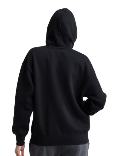 Champion Women's Pullover Fleece Hoodie Small Original Black Midweight Loose Fit