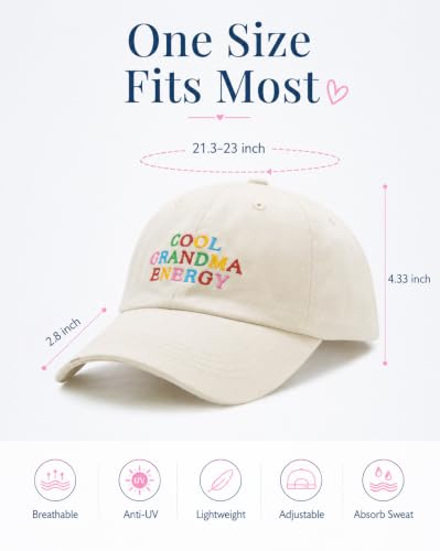 Adjustable Cotton Grandma Hat – Beige Gift for Grandkids Waldeal