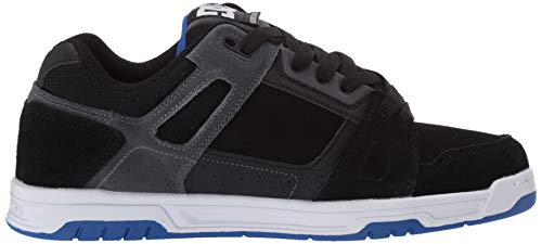 DC mens Stag Low Top Skate Shoe, Black/Blue, 11 US