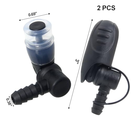 KIBBEH 2 Pack Black Hydration Bladder Bite Valve Replacement Mouthpieces