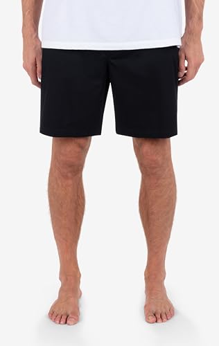 Hurley Men's Icon Cotton Walk Short 8" Inseam 19" Outseam Black, Button Closure
