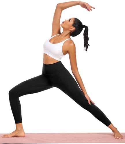 wirarpa Women's High Waisted Soft Yoga Pants 25" - Medium Black