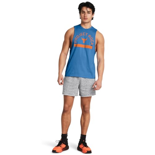 Under Armour Project Rock Terry Shorts for Men X-Small Gray Heather White
