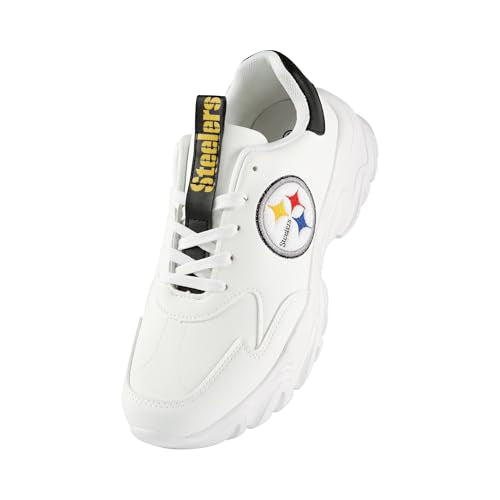 Pittsburgh Steelers Chunky Sneakers - White Glitter Big Logo