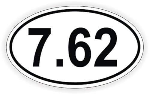 7.62 Oval Vinyl Bumper Sticker - Weatherproof Outdoor Decal
