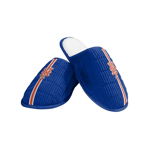 MLB Men's Embroidered Team Color Sherpa Slides - New York Mets | Size 9-10