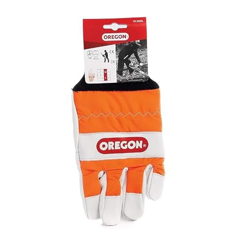 Oregon Chainsaw Left-Hand Protection Leather Gloves ? Medium (size 9) (91305M)