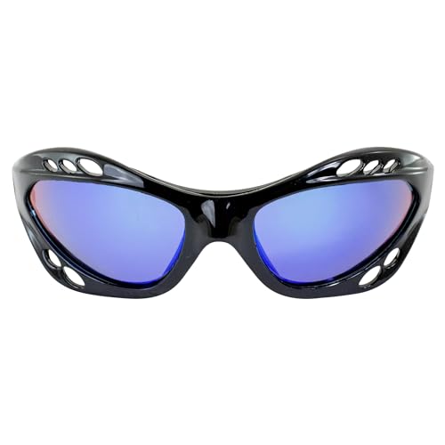 Polarized Jet Ski Floating Goggles - Black Frames, Blue Mirror