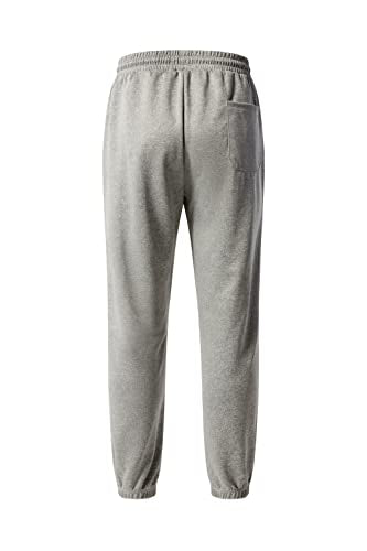 URBEX Men's Grey XL Zipper Pocket Jogger Sweatpants for Gym & Workout