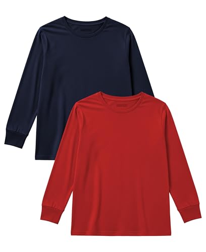 Boys' Long Sleeve Cotton T-Shirts - 2 Pack Surprise Colors