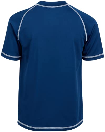 Boys UPF 50+ Short Sleeve Rash Guard Swim Shirt - Navy 14-16