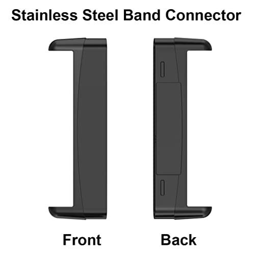 Stainless Steel Watch Strap Adapter for Fitbit Versa 4/3/Sense - Black
