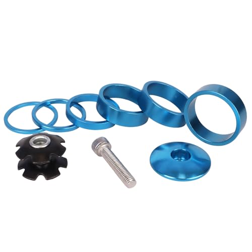 Blue Aluminum 1-1/8 Inch Bicycle Headset Spacers MTB BMX Road Bike Upgrade