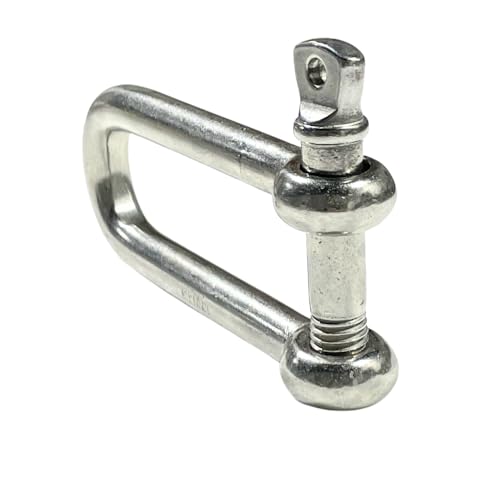 316 Stainless Steel Long D-Shackle – Heavy-Duty Marine Grade, 12mm, 2-Pack