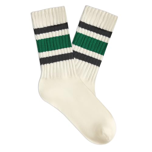 Retro Striped Crew Socks - One Size / 1 Pack Black & Green