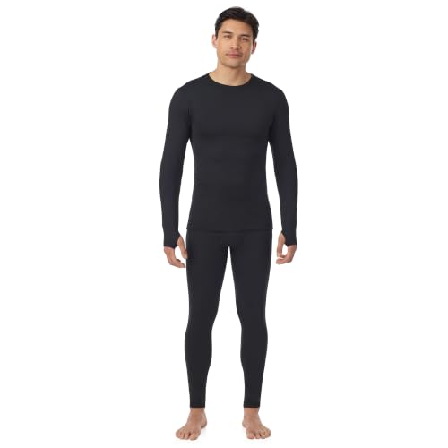 Cuddl Duds Heavyweight Men's Thermal Base Layer Set - Large, Black