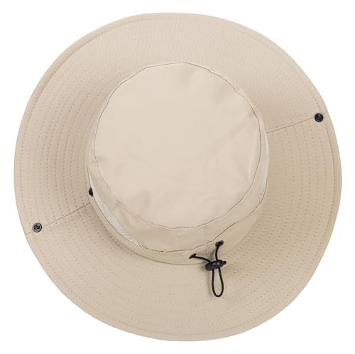 Kids Sun Hat with UV Protection - Beach Bucket Cap, 5-10 Years, Dark Beige