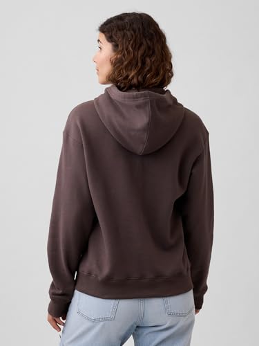 GAP Women's Hooded Logo Pullover - Medium, New Brown, Est. 1969