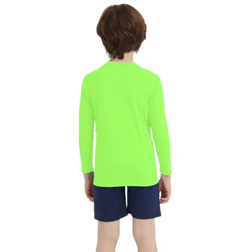 Boys Neon UV Protection Swim Shirt - 7-8 Years / Green