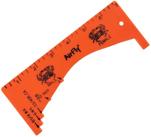 Crab Gauge Measuring Tool - Dungeness, Rock & Blue Crab - 1-Pack Orange