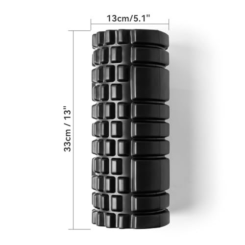 High Density Foam Roller for Deep Tissue Massage - 13" Muscle Roller for Myofascial Release, Fitness, Yoga & Pilates