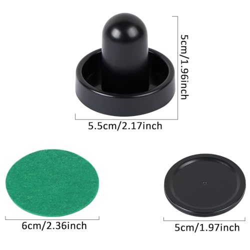 Air Hockey Pushers and Pucks Set - 2 Pushers & 4 Pucks (60mm)