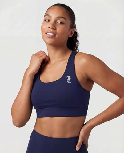 Juicy Couture Women's Racerback Sports Bra High Support Gym Yoga Running X-Large Solid Black