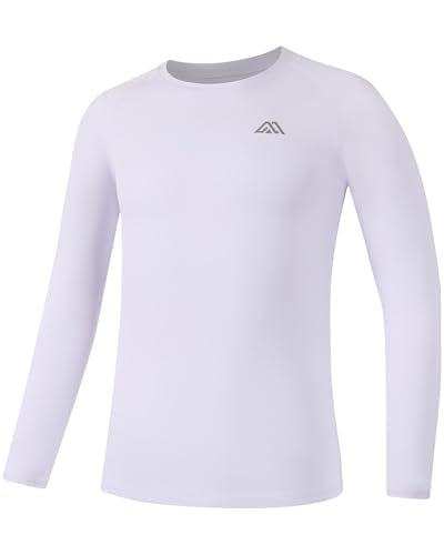 Boys' Long Sleeve Compression Shirt - Large, White Athletic Base Layer